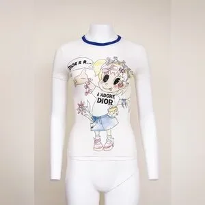 Dior Cartoon J'adore Dior T Shirt ロング 白 Christian Dior Cartoon J'adore Dior T Shirt Girl US6 | Tokyo
